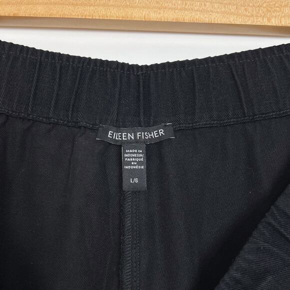 Eileen Fisher Black Elastic Waist 100% Tencel Pants Size Large - Picture 8 of 9